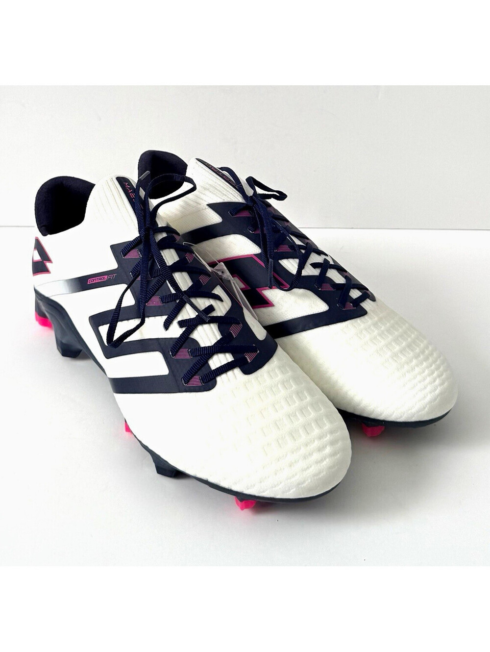 Lotto Maestro 100 IV FG Soccer Cleats Men’s 8.5 White Navy Pink 214590 B6E
